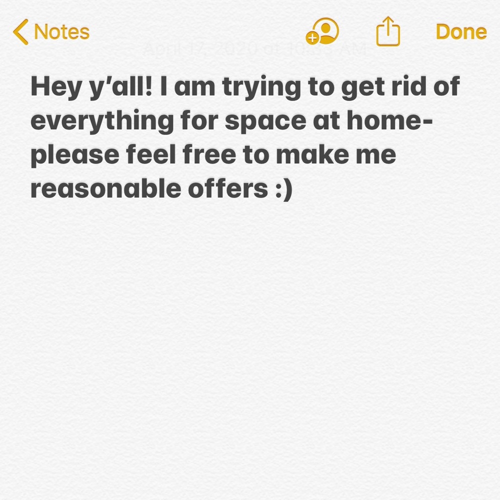 Please feel free to make me reasonable offers!